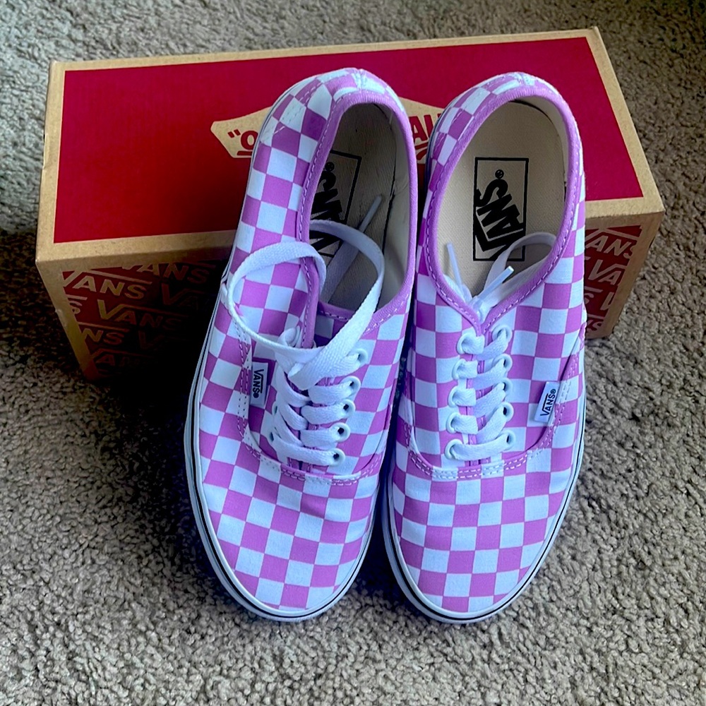 Vans Authentic Light Pink and White Checkered
